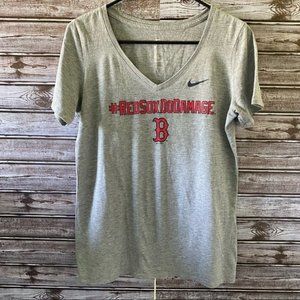 Nike #RedSoxDoDamage‎ V-Neck Tee Size M